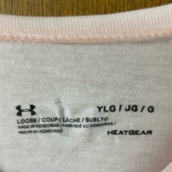 Under Armour girl’s size large pink graphic tee - Picture 2 of 6